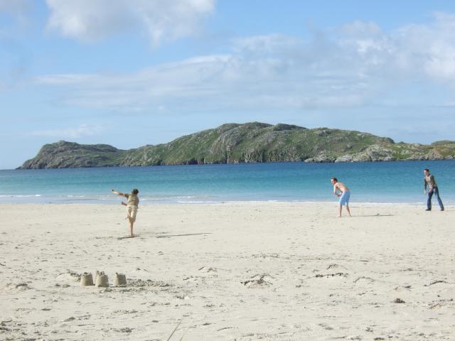 Cricket on one of the many beautiful beaches.