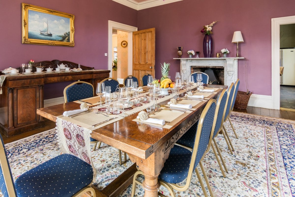 The main dining room - this can be arranged to seat 40 guests