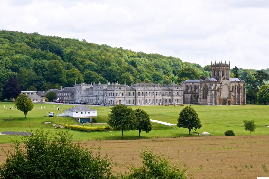 The extensive grounds at Milton Abbey School