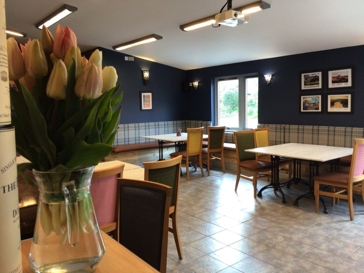 Function room/bar/dining room at Coiltie Farmhouse