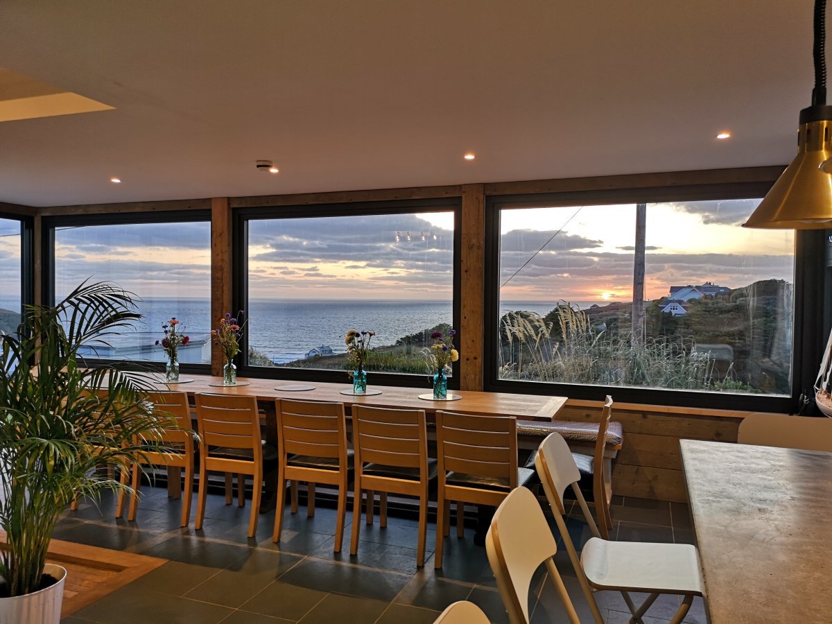 Dining with a sunset view