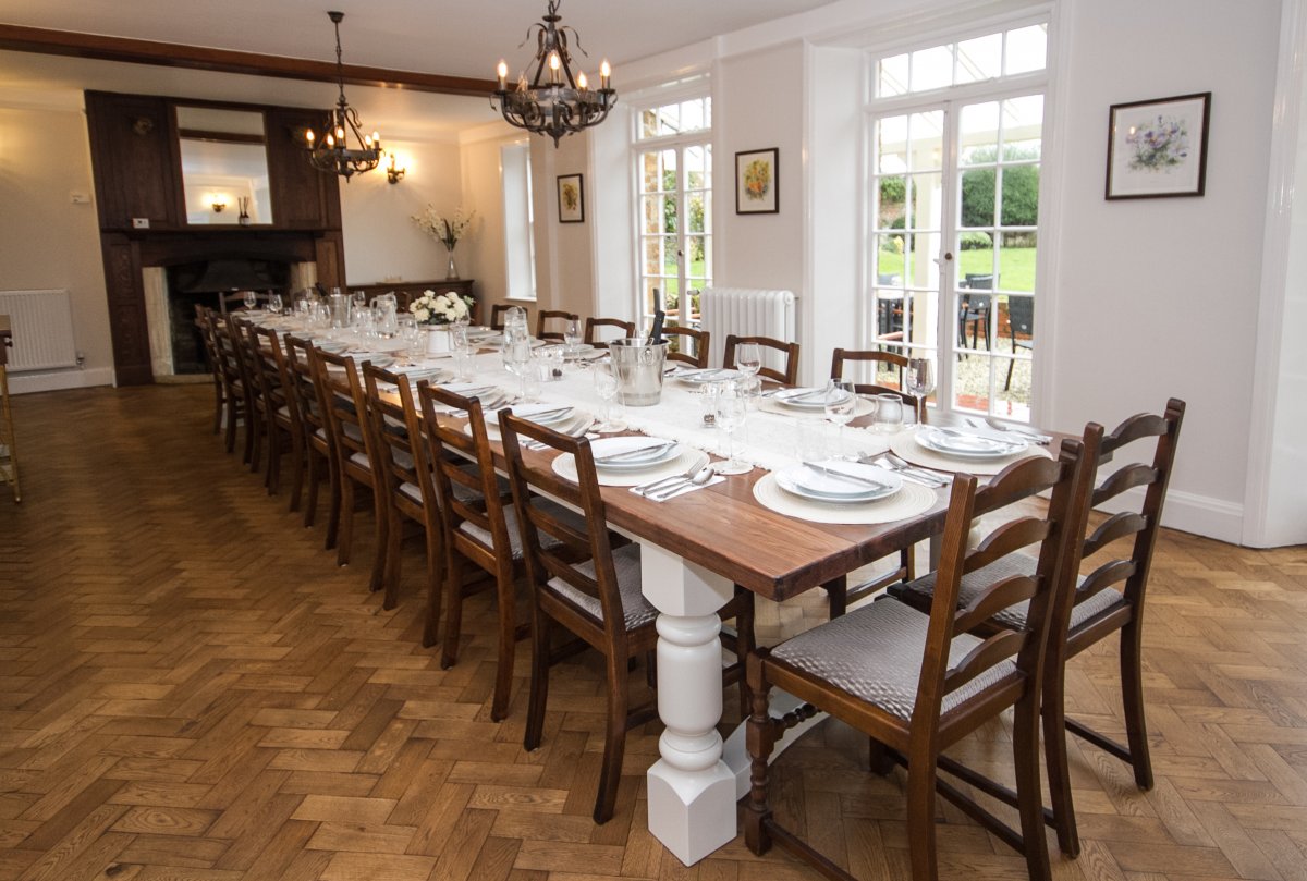 Huge dining room with seating for 24