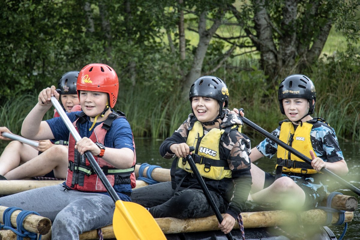 Canoe raft building, available at Cairngorms Activities