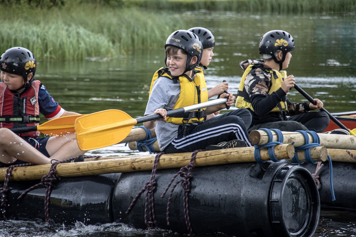 Canoe raft building, available at Cairngorms Activities