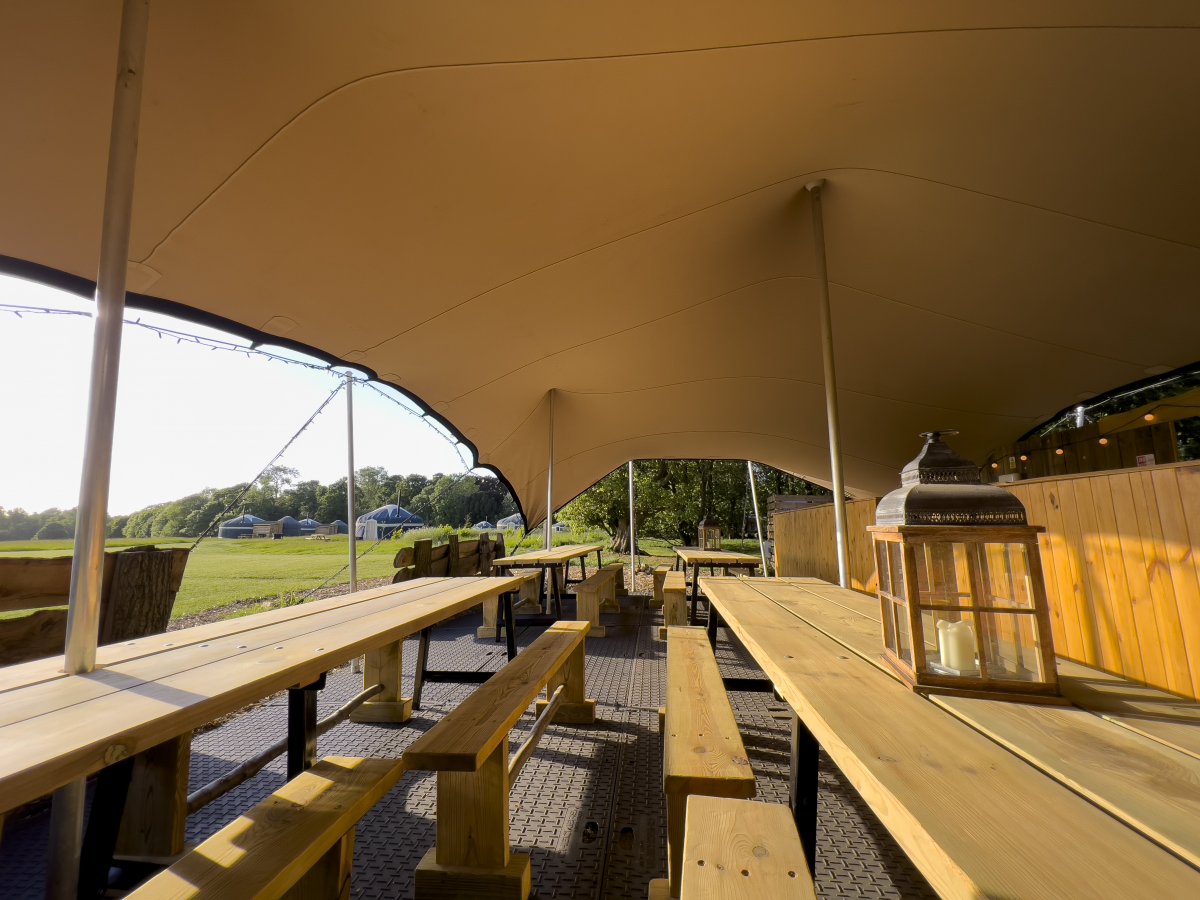 Wild Meadow - Turnip Tent communal dining space