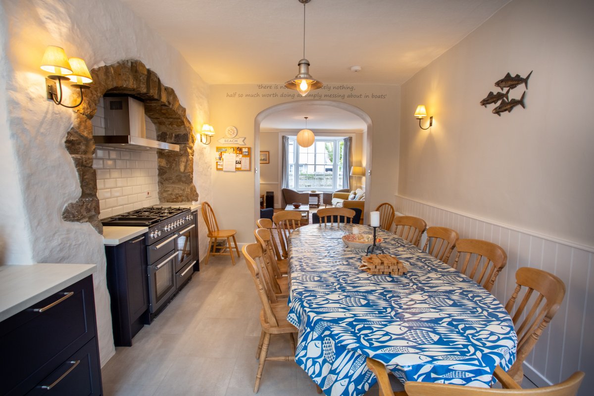 View from kitchen dining to the living room at St Mary's House