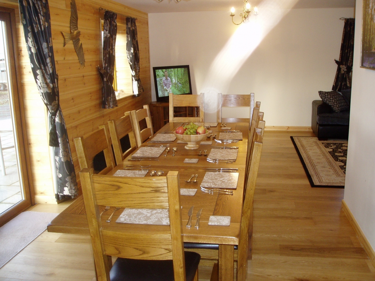 Dining table - can seat up to 15 people (as in either lodge)