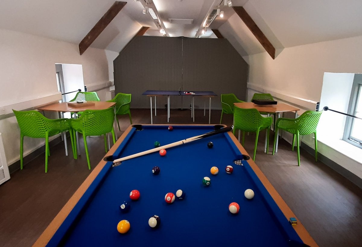 Games room with pool, darts, ping-pong and board games