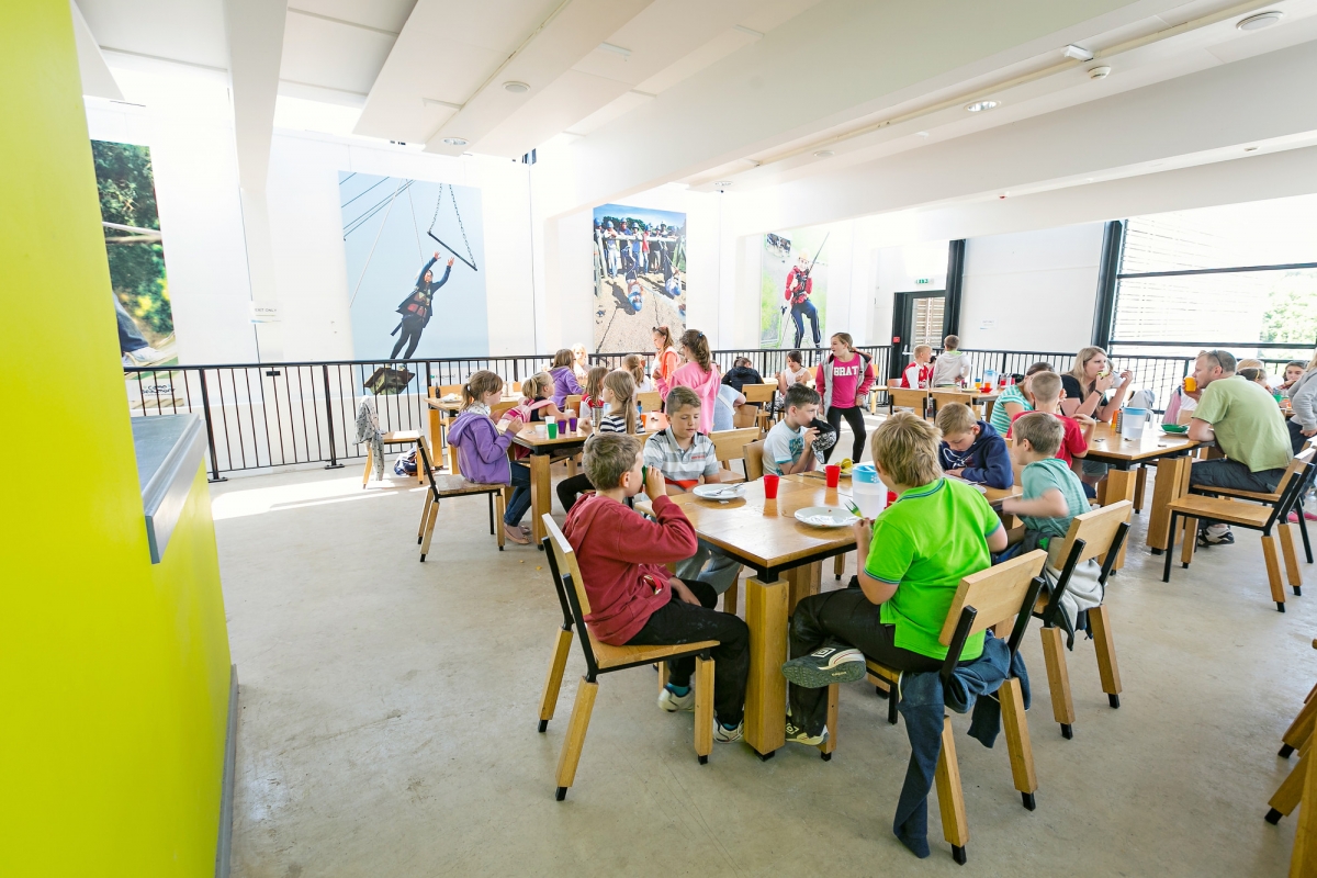 One of our schools enjoying a spot of lunch