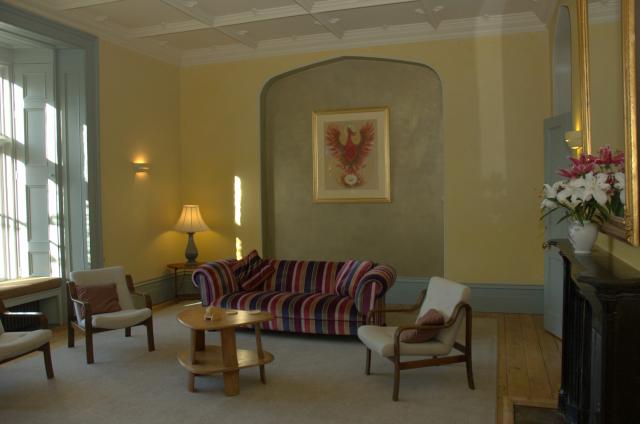 The sitting room/dining room at Hawkwood