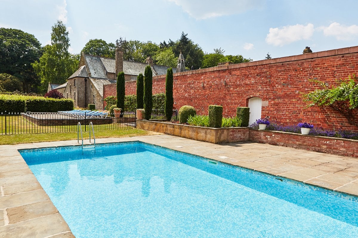 Outdoor heated swimming pool
