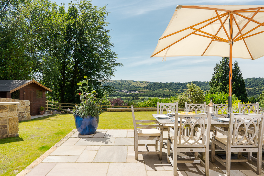 Summer time holiday house gardens