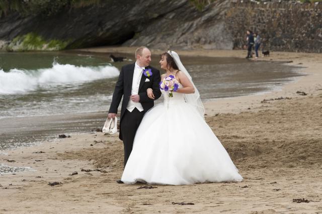 Porthluney Beach after the ceremony