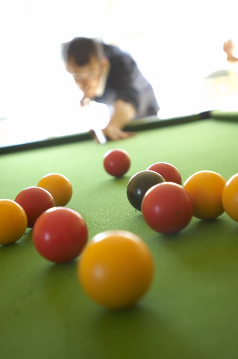 Games room with pool table and dart board