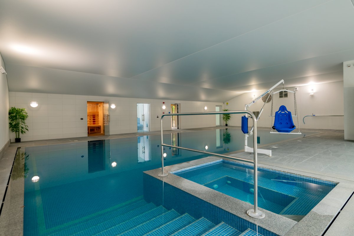 The heated indoor swimming pool at Wallops Wood