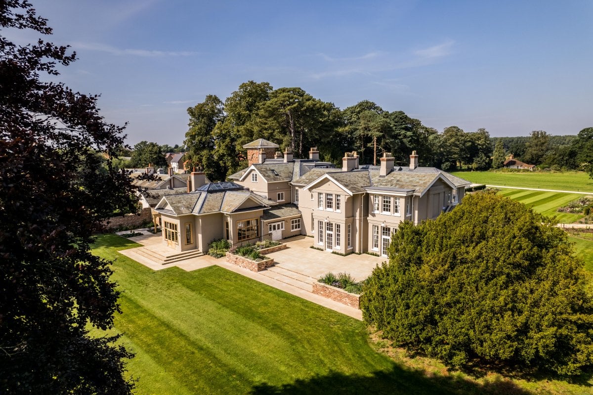 The gardens and terrace at Burtonfields Hall