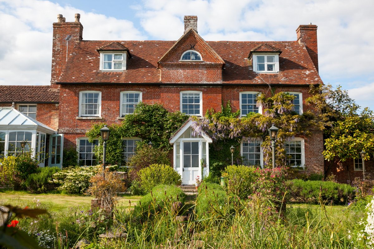 Brickworth Farmhouse from the walled garden