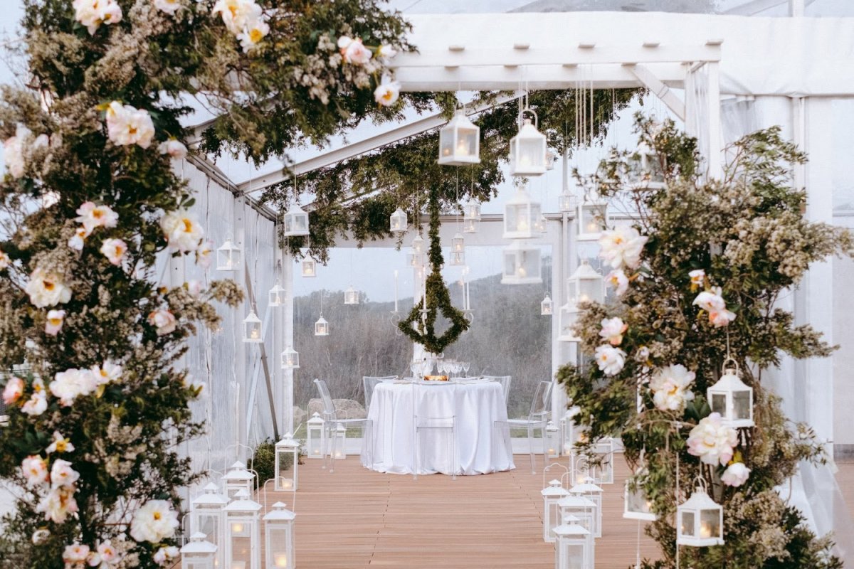 Essenthia - inside the marquee for a wedding