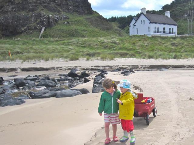 The stream that runs down the side of the house flows onto the beach, it is a great place for little ones to play in warmer water.
