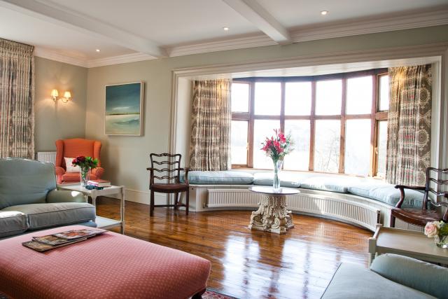 Drawing room showing bay window