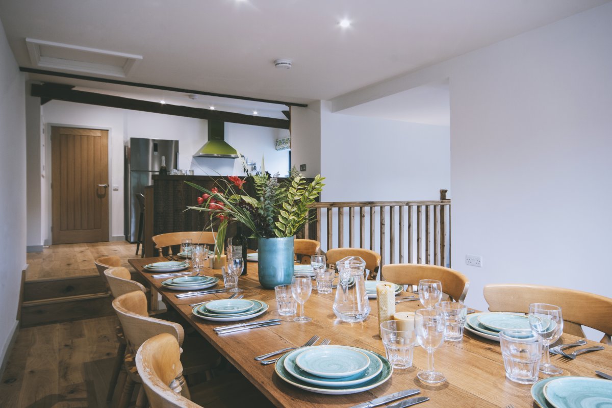 Large dining table in Mill House