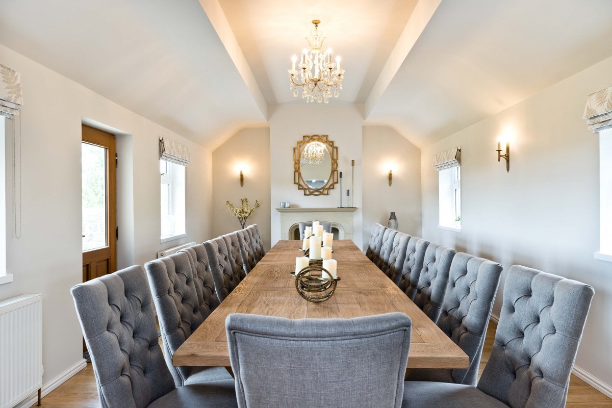 Dining area seating 18 at Sydnope Hill Farm