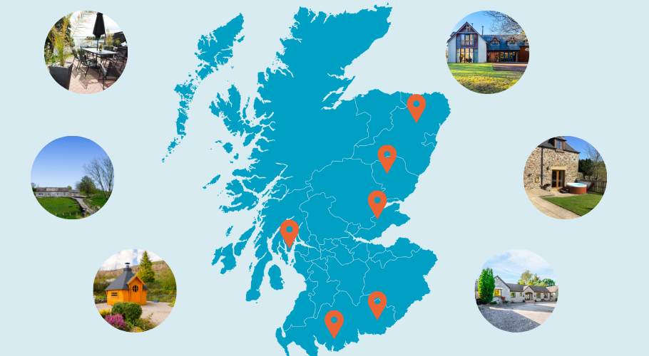 Map of Scottish Party Houses with Hot Tub