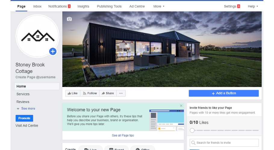 Review your Facebook for business page