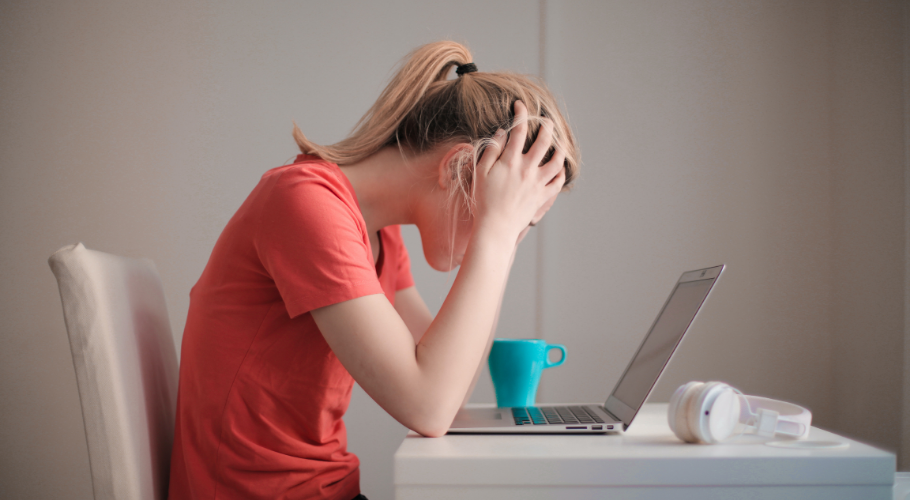 Frustrated Woman at her desk