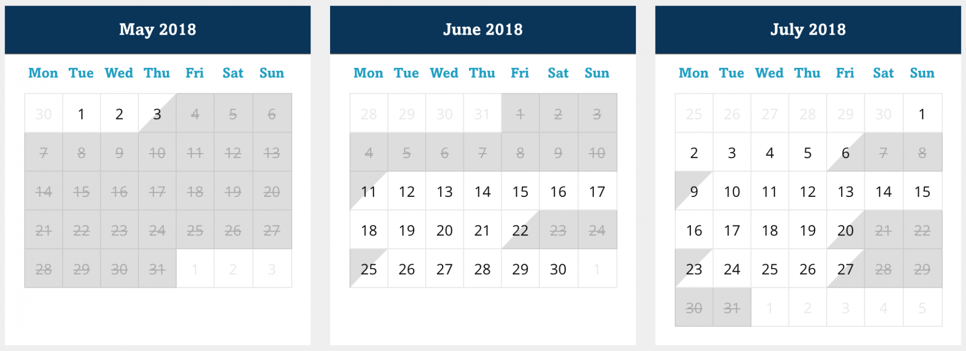 GroupAccommodation calendar view