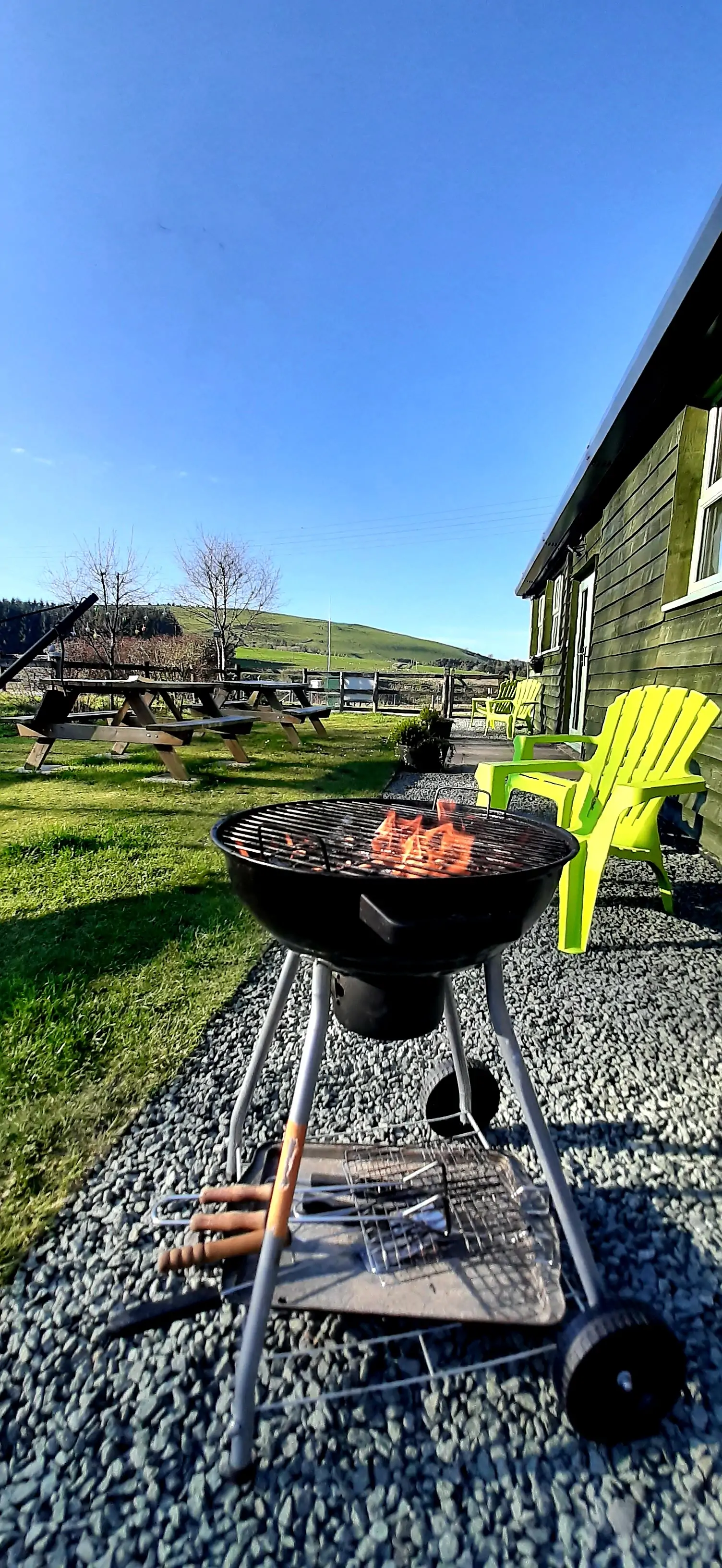 Hafren Forest Hideaway - get the barbecue going